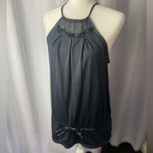 ALO Yoga Black Halter Tank Top with Sheer Yoke